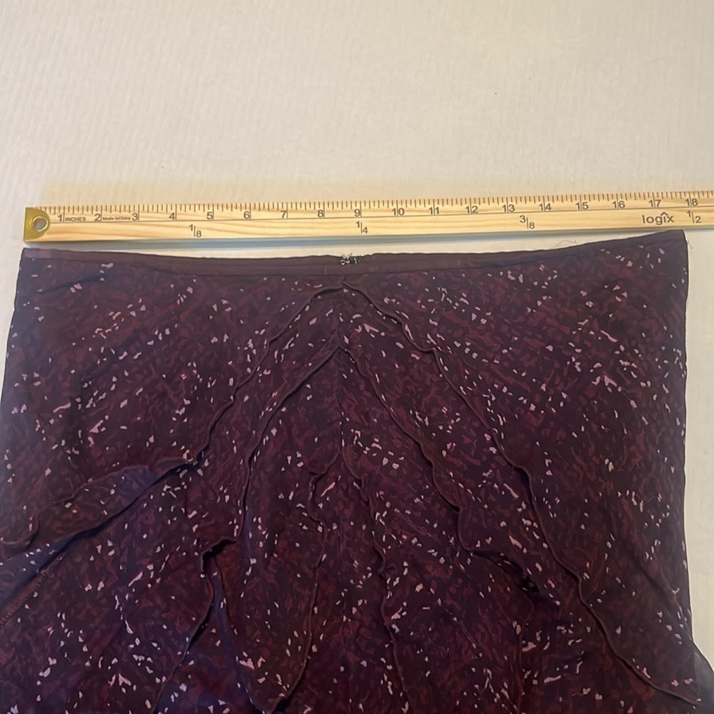 Ann Taylor Silk Purple Ruffle Skirt Size 16 - Picture 7 of 15